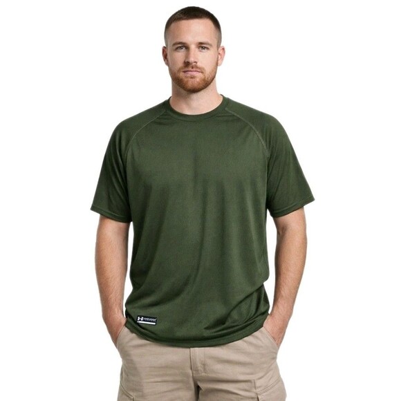 Under Armour Other - UNDER ARMOUR TACTICAL T-Shirt Mens L Loose Fit Logo Short Sleeve Military Green